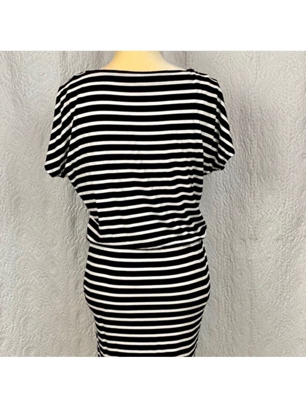 White House Black Market Stripe Wrap Skirt Asymmetrical Dress - Picture 5 of 13